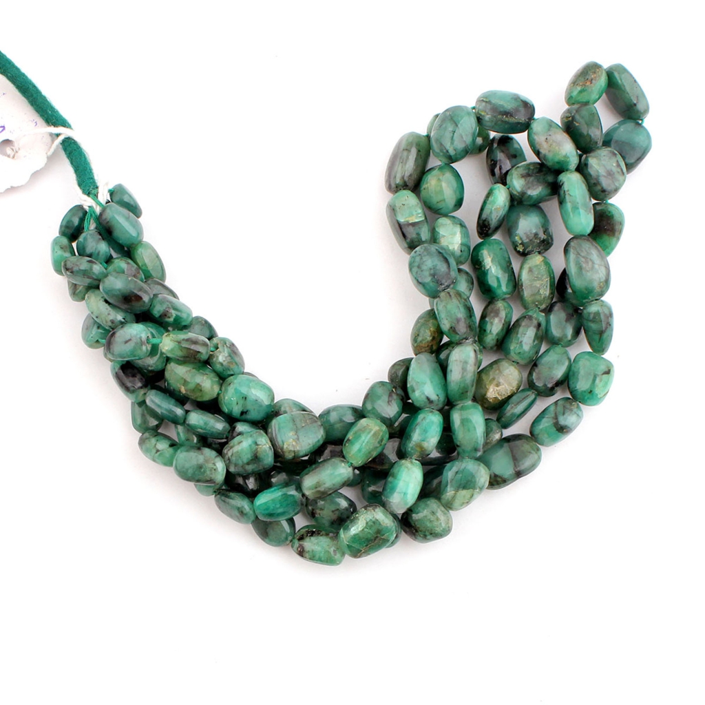 Top Quality Emerald Tumble Gemstone Beads For  Elegant Jewelry Designs