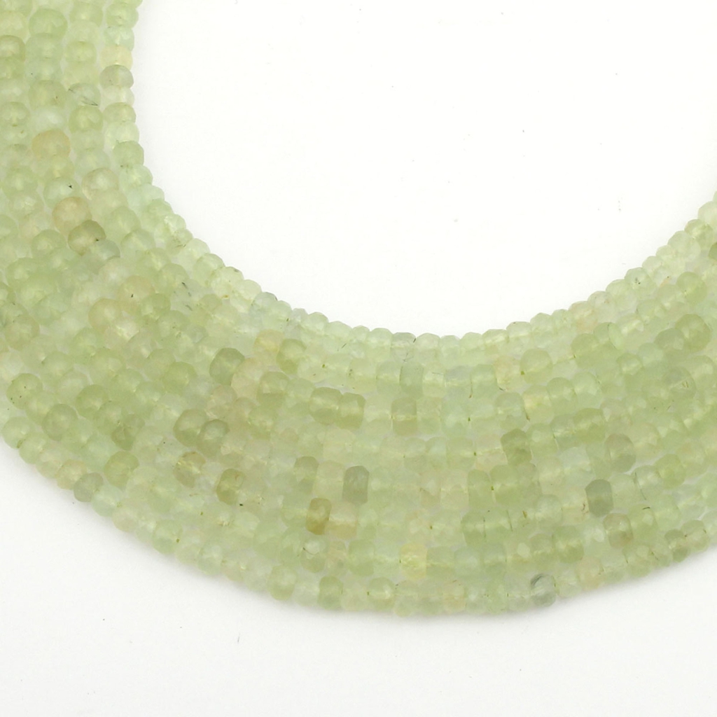Natural Prehnite Round Faceted Gemstone Beads 20 Strands