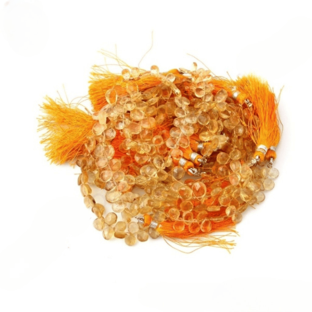 Natural Citrine Pear Shape Gemstone Beads, 6.5-11mm Approx.
